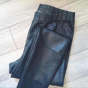 Express mid-rise faux leather leggings